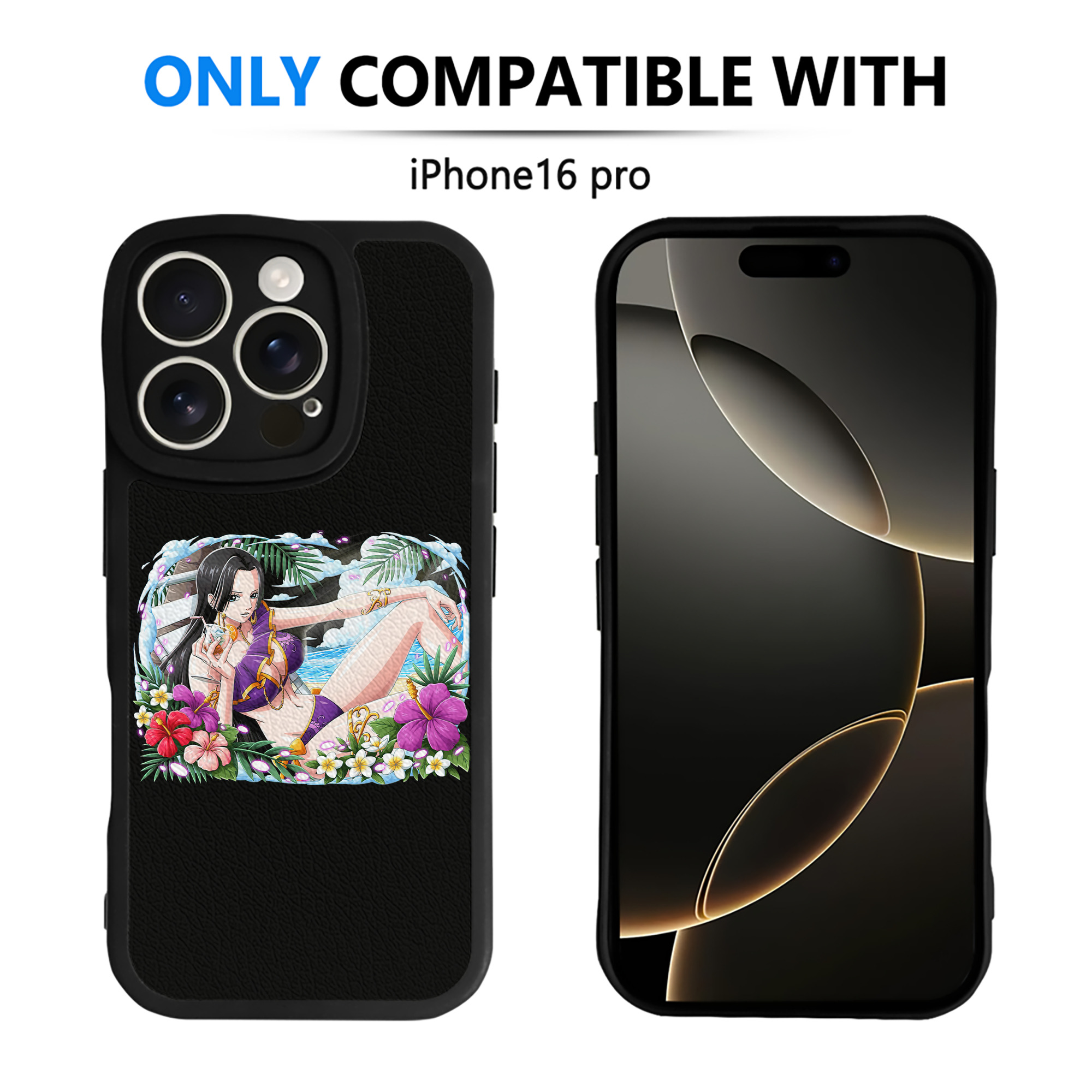 （画像用） ワンピース ボア・ハンコック ONE PIECE Boa·Hancock 【iPhone 16シリーズ対応】シリコンスマホケース（レザー調） 材質：シリコン